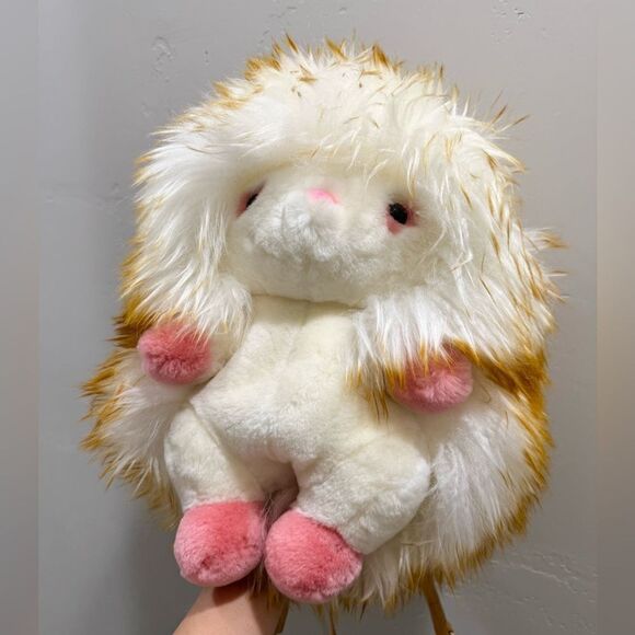Cute Hedgehog Multi Use Bag/Real Shearling Crossbody/Backpack/Plushie/Pillow - Picture 5 of 16